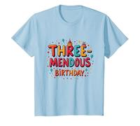 Trois mendous Birthday Boy 3 Célébration T-Shirt, Enfant, Bleu Céleste, 10 Ans
