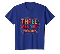 Trois mendous Birthday Boy 3 Célébration T-Shirt, Enfant, Bleu Royal, 8 Ans
