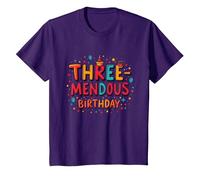 Trois mendous Birthday Boy 3 Célébration T-Shirt, Enfant, Violet, 8 Ans
