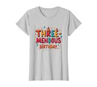 Trois mendous Birthday Boy 3 Célébration T-Shirt, Femme, Argent, XS