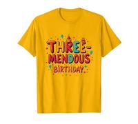 Trois mendous Birthday Boy 3 Célébration T-Shirt, Homme, Doré Vif, XXL