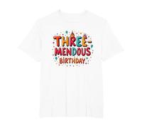 Trois mendous Birthday Boy 3 Célébration T-Shirt, Homme Grandes Tailles, Blanc, 2X Tall