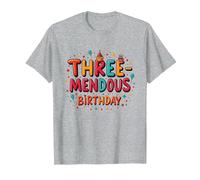 Trois mendous Birthday Boy 3 Célébration T-Shirt, Homme, Gris Chiné, 5XL