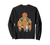 Trois Moines et Aloka Dog Spiritual Zen Art paisible Sweatshirt
