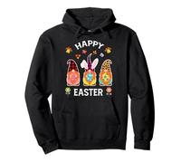Trois Nains Amusants Tenant Un œuf Happy Easter Day Hommes Femmes Sweat à Capuche