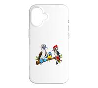 Trois Oiseaux drôles avec pic, mésange Cadeau Coque pour iPhone 16
