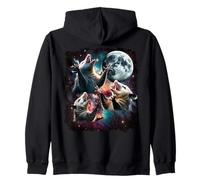 Trois Opossums Moon Space - Art Cosmique du Chaos Galaxie Sweat à Capuche