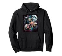Trois Opossums Moon Space - Art Cosmique du Chaos Galaxie Sweat à Capuche