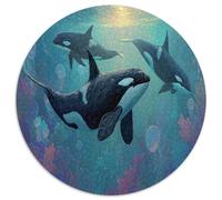 Trois orques Cadeau Unique Décoration Intérieure Beautiful Scène sous-marineJeu ÉduChatif Challenge Toy Adultes & Enfants des 14 Ans 1000pcs (67.5x67.5cm)