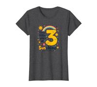 Trois Petites années de Soleil Cadeau d'anniversaire T-Shirt, Femme, Chiné Foncé, S