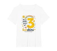 Trois Petites années de Soleil Cadeau d'anniversaire T-Shirt, Femme Grandes Tailles, Blanc, 2X