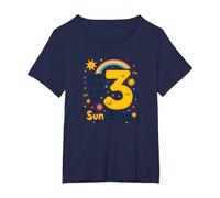 Trois Petites années de Soleil Cadeau d'anniversaire T-Shirt, Femme Grandes Tailles, Bleu Marine, 6X