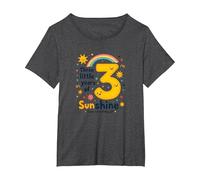 Trois Petites années de Soleil Cadeau d'anniversaire T-Shirt, Femme Grandes Tailles, Chiné Foncé, 6X