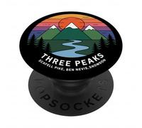 Trois Pics rétro Coucher de Soleil, Scafell Pike, Ben Nevis, Snowdon PopSockets PopGrip Adhésif