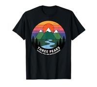 Trois Pics rétro Coucher de Soleil, Scafell Pike, Ben Nevis, Snowdon T-Shirt