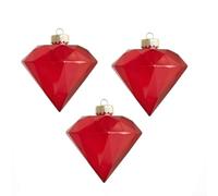 Trois pierres décoratives en plastique pour une utilisation sur les arbres de Noël, les couronnes et les guirlandes, offrant une brillance et une résistance durables pour améliorer la décoration des