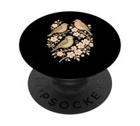 Trois pin's perchés Parmi Les Branches en Fleurs PopSockets PopGrip Adhésif