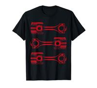 Trois pistons rouges - Moteur à combustion amusant pour mécaniciens, etc T-Shirt