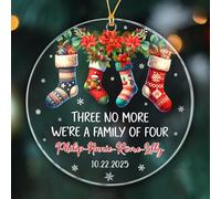 Trois Plus, Nous Sommes Une Famille De 4 Christmas Hanging avec Ficelle Sapin Décoration D'Ornement De Noël Verre Décoration De Noël À Suspendre