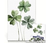 Trois Puzzles Irlandais Porte-Bonheur en Forme de trèfle pour Adultes, 1000 pièces, Jeu de réflexion, apaisement de l'esprit, pièce de Collection Clear Cut Art 38x26cm