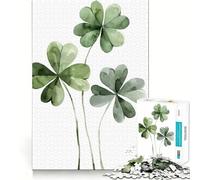 Trois Puzzles Irlandais Porte-Bonheur en Forme de trèfle pour Adultes, 1000 pièces, Jeu de réflexion, apaisement de l'esprit, pièce de Collection Clear Cut Art 38x26cm