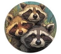 Trois ratons laveurs espiègles et adorables Cadeau Unique Décoration Intérieure Jeu ÉduChatif Challenge Toy Adultes & Enfants des 14 Ans 1000pcs (67.5x67.5cm)