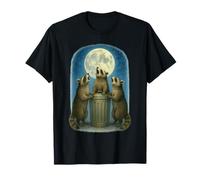 Trois ratons laveurs hurlant à la lune Power Of Three Raccoon Night T-Shirt