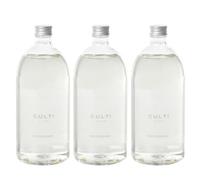 Trois recharges pour diffuseur Culti de 1000 ml. Parfum Méditerranéen | Total Capacité des trois recharges 3000 ml | CULTI MILANO | Durée 6 mois | Mètre 30 m²