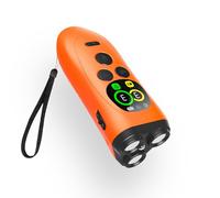 Trois- Répulsif ultrasonique pour chiens Appareil anti-aboiement Dresseur de chien avec écran LED 3 modes niveau Batterie longue durée Vibration tactile Éclairage arrière Fournitures animaux compagnie