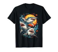 Trois Requins Blancs hurlent à la Lune 3 Loups Parodie drôle T-Shirt