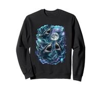 Trois Requins Moon - Amoureux des Requins - Biologie Marine océanique Sweatshirt