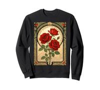 Trois Roses Rouges Profondes Style Art Nouveau Sweatshirt