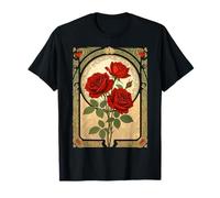 Trois Roses Rouges Profondes Style Art Nouveau T-Shirt