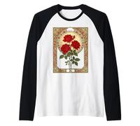 Trois Roses Rouges Style Art Nouveau Manche Raglan