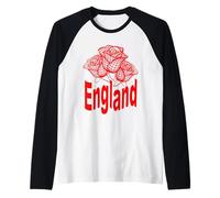 Trois Roses stylisées Rouges Lignes Angleterre Manche Raglan