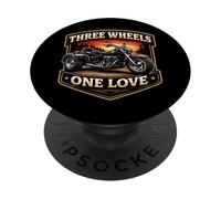 Trois Roues One Love Trike Lover Triker Biker Sun PopSockets PopGrip Adhésif