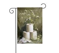 Trois rouleaux de papier toilette motif fleurs sauvages drapeau de jardin 30 x 45 cm vertical double face ferme vacances décorations extérieures drapeau de cour
