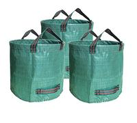 Trois sacs à déchets de jardin - Sacs de jardin robustes, réutilisables, adaptés au stockage de l’herbe, des feuilles et des déchets de jardin vert.(green,120L(45cm*76cm))