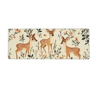Trois Sika Deer Tapis de souris avec base en caoutchouc antidérapant étendu avec bords cousus Grand tapis de souris pour gaming PC de bureau 30 x 80 cm
