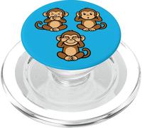 Trois singes de la Sagesse | Chibi Mignon - Parlez n'entendez Pas Le Mal PopSockets PopGrip pour MagSafe