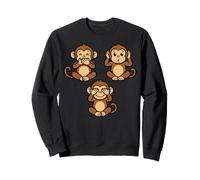 Trois singes de la Sagesse | Chibi Mignon - Parlez n'entendez Pas Le Mal Sweatshirt