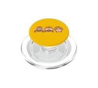 Trois singes de la Sagesse ne voient Aucun Mal ne voient Aucun Mal ne parlent Pas du Mal PopSockets PopGrip pour MagSafe