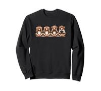 Trois singes de la Sagesse utilisent Un Smartphone. Drôle Sweatshirt