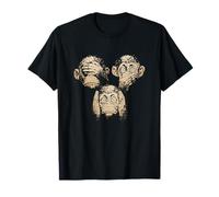 Trois singes différents : rien ne voir, entendre et dire singes. T-Shirt