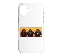Trois singes Hipster sages entendent Parler et ne voient Pas Le Mal Coque pour iPhone 16 Plus