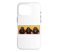 Trois singes Hipster sages entendent Parler et ne voient Pas Le Mal Coque pour iPhone 16 Pro