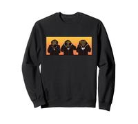 Trois singes Hipster sages entendent Parler et ne voient Pas Le Mal Sweatshirt