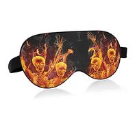 Trois squelettes de feu sur des masques pour les yeux noirs Blocs de couverture Masque de sommeil léger Couverture d'ombre avec bandeau relaxant pour les yeux avec sangle de tête réglable pour hommes