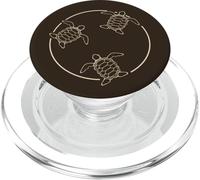 Trois Tortues de mer nagent dans Un Cercle PopSockets PopGrip pour MagSafe