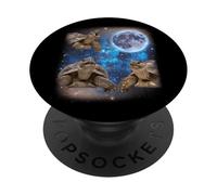 Trois Tortues Hurlant à la Lune Weird Meme Tortue PopSockets PopGrip Adhésif